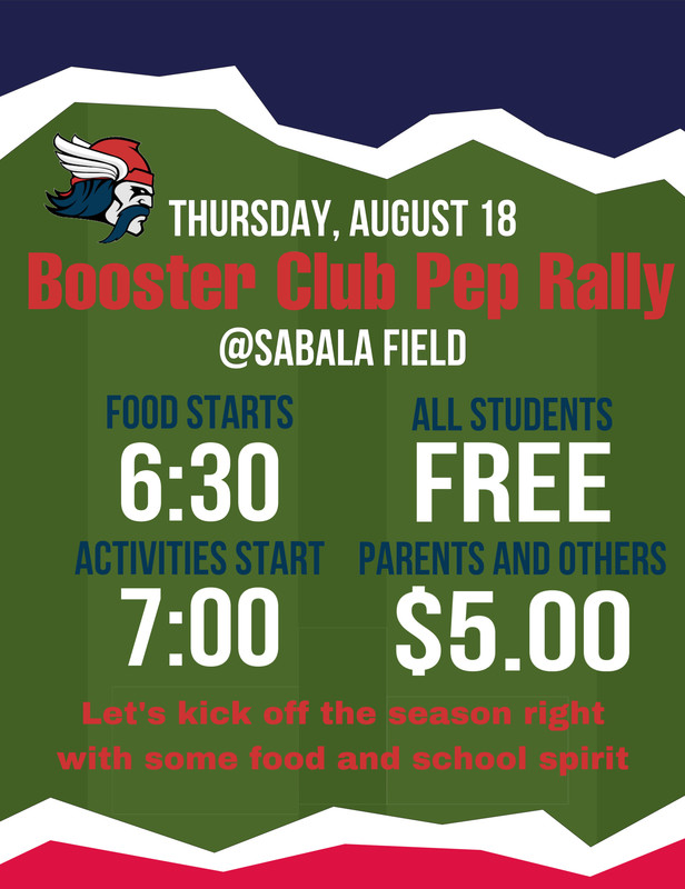 Booster Club Pep Rally Flyer